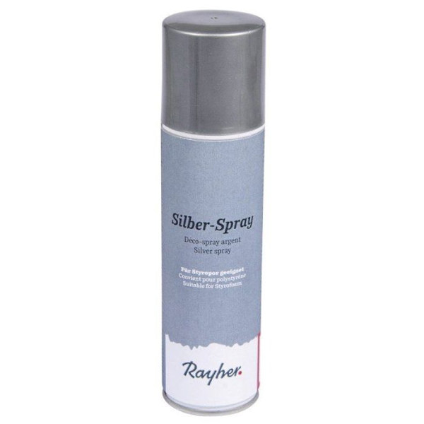 Dekorationsspray, egnet til polystyren, flaske på 150 ml, uden CFC, sølv Silver