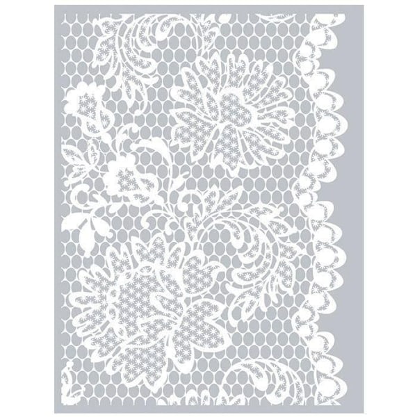 Polymerlerstencil Blomspets 11,4 x 15,3 cm