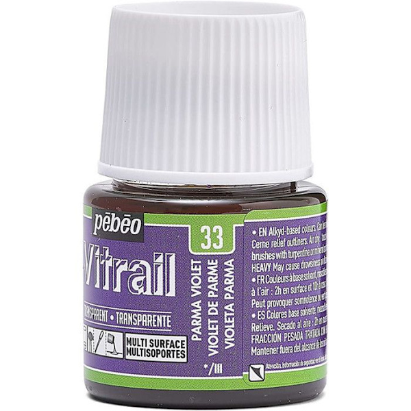 Maleri Vitrail - Pébéo - Lilla - 45 ml - Farve Lilla - Dekoration på glas Parma