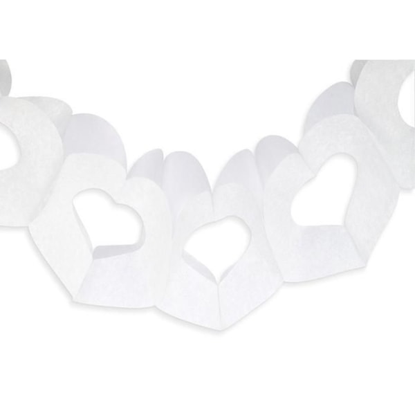 "Garland - Scrapcooking Party - Valkoinen sydän - 3 m - Paperi - Sekalainen" Vit