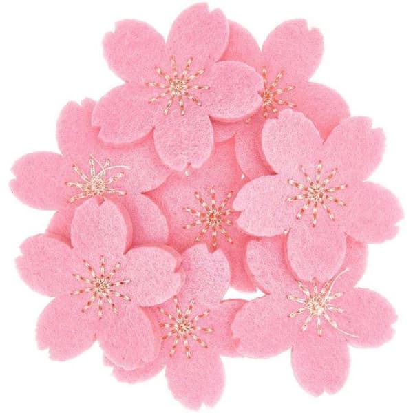 Kirsebærblomstkonfetti, pink og guldfilt Ros