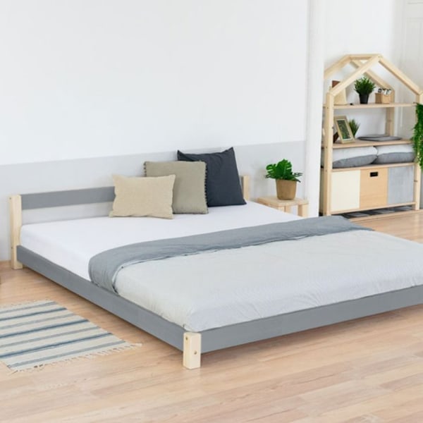 COMFY Skandinavisk dubbelsäng 180 x 200 grå och naturlig Grå