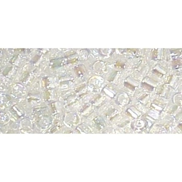Perle - Miyuki - Delica - 2,2 mm - Transparent aurora borealis - Japanskt glas aurora borealis transparent, Regnbå