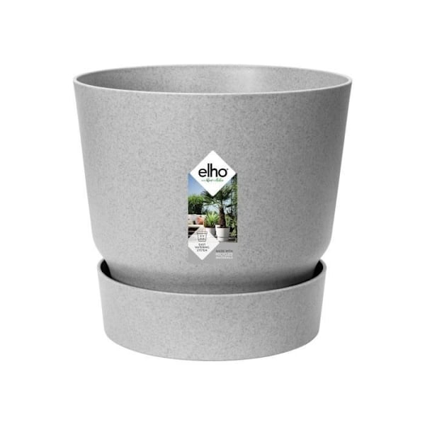 ELHO Greenville Rund blomkrukaØ 47 x H 44 cm - utomhus - 100 47 - Grå - % återvunnen Levande betong