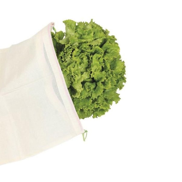 Genanvendelige poser - ECODIS - XL - Økologisk bomuld - Sæt med 3 - Ideel til store grøntsager