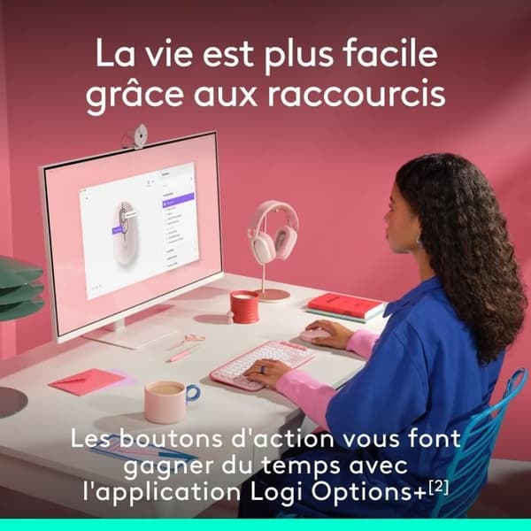 Mus - Trådløs - Logitech - Pop Mouse - Pink
