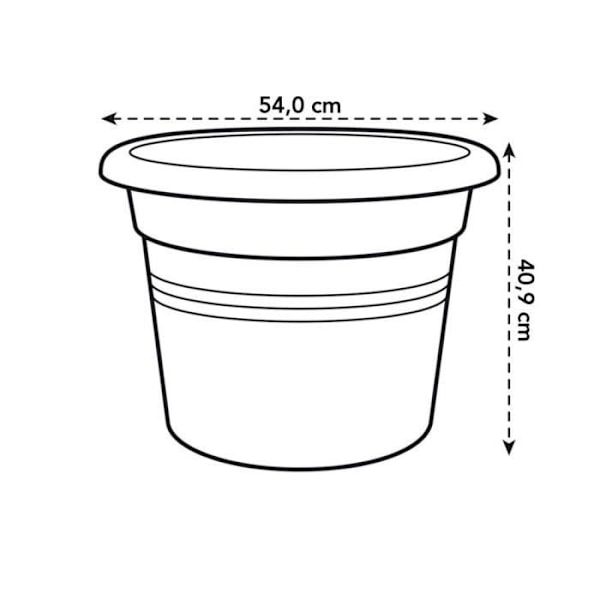 Elho Green Basics Cilinder 55 kukkalaatikko - musta - Ø 54 x K 41 cm - ulkokäyttöön - 100% kierrätetty Svart