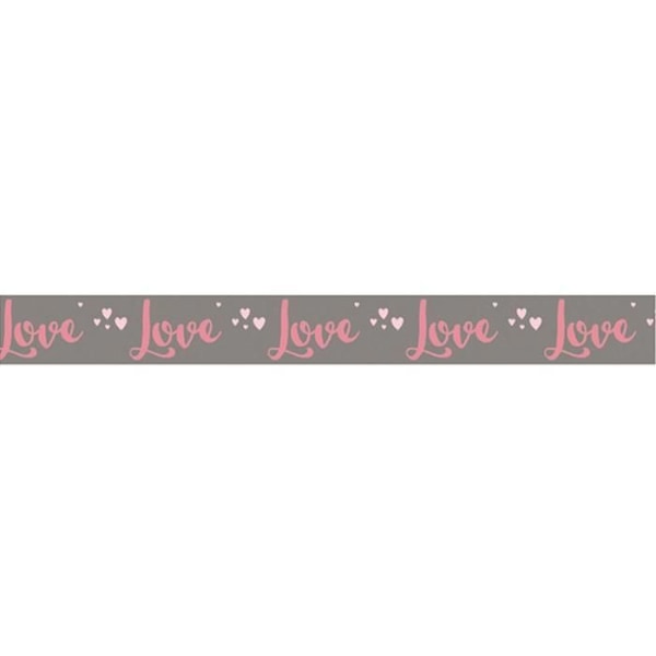 Washi-teippi Rakkaus taupe-taustalla - 15 m x 3 cm kastanj