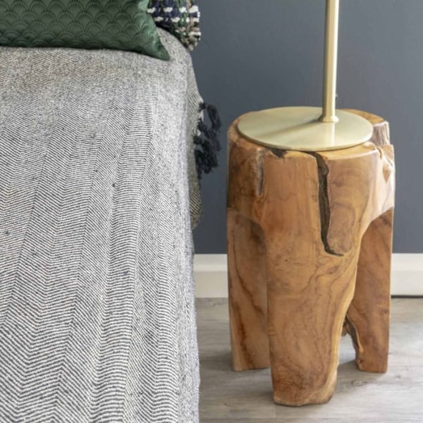 3-bent pall 26x26x40 cm i brun teak kastanj
