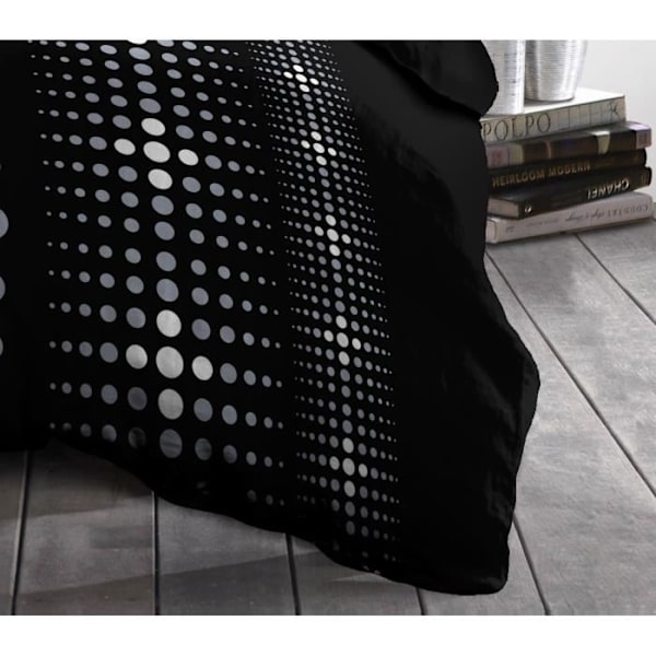 STEEVY Microfiber dyneovertræk 220x240cm og 2 pudevæg 63x63cm sort svart och grått