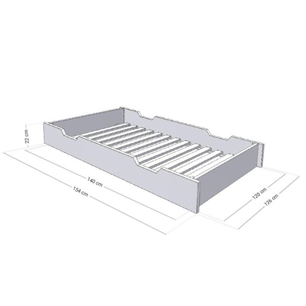 120 x 160 sänglåda med BUDDY sängbotten - marinblå Blå