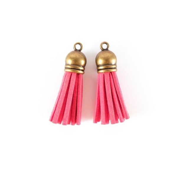 2 minis pomponer i suedine 4 m - lyserød Rosa
