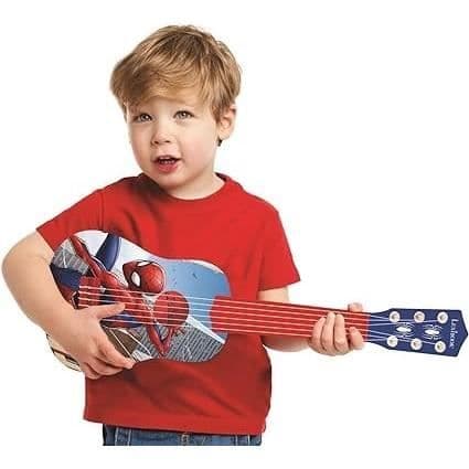 Lexibook, Spiderman, Min Första Gitarr för Barn, 6 Nylonsträngar, 53 cm, Guide Ingår, Från 3 år Blå