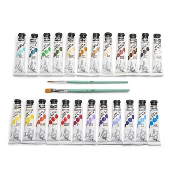 Pebeo - Kunstgrafik - Studio xl gouache - sæt med 24 rør 20 ml assorterede farver + tilbehør