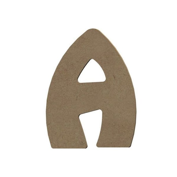 Kivimäinen MDF-kirjain A sisustettavaksi - 8 cm kastanj