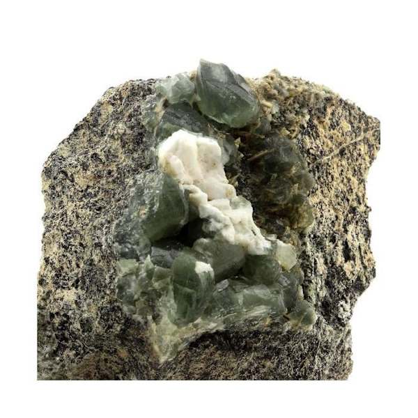Sten og mineraler. Prehnite. 1095,0 øre. La Combe de la Selle, Bourg d'Oisans, Frankrig..