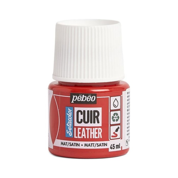 Läderfärg - Setacolor - Intensiv Röd - 45 ml - Akryl - Blandad Intensivt rött