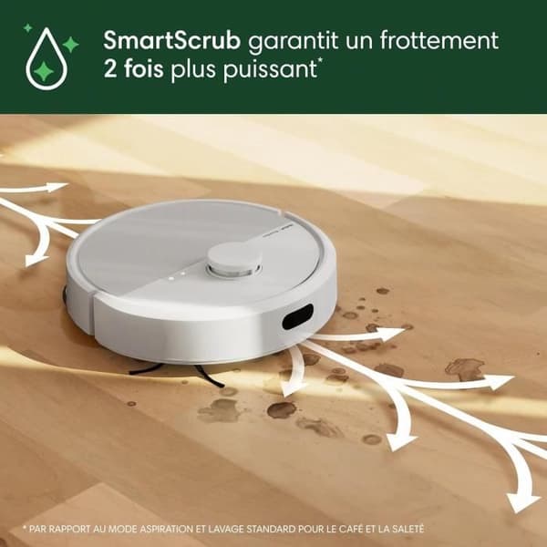 iRobot Roomba Plus 405 Combo Robot + AutoWash - Multifunktionel Base - Vask og tørre klude - LiDAR Clearview Vit