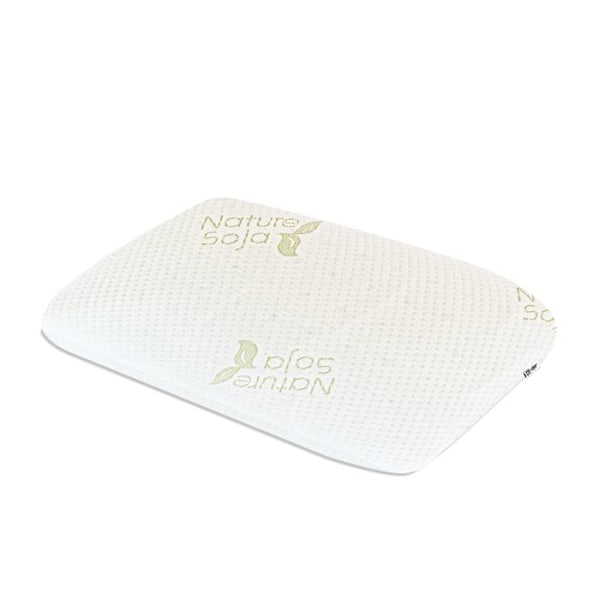Ortopedisk och ergonomisk kudde av memory foam (naturlig organisk soja) - Bomullsfiberöverdrag 60x40 cm Grön