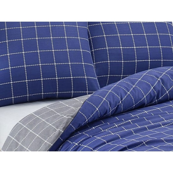 Sängkläder - TRENDY - 220x240 - 80% bomull - 20% polyester - Blått tryck Blå