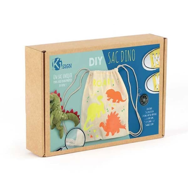 DIY-sæt - Personalisér din lille dinosaurtaske