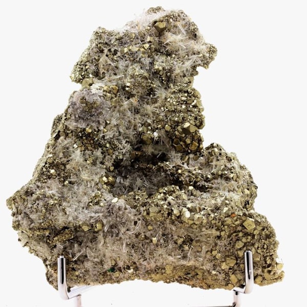 Sten og mineraler. Pyrit + kvarts. 7339,0 ct. Brosso, Piemonte, Italien.