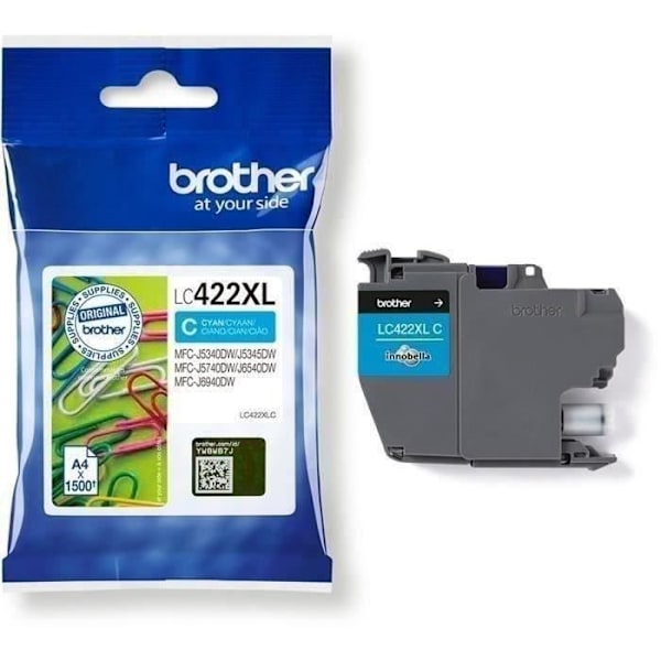 Patron LC422XLC - BROTHER - Cyan - 1500 p - For Business Smart MFC-J5340DW, MFC-J5345DW, MFC-J5740DW, MFC-J6540DW og
