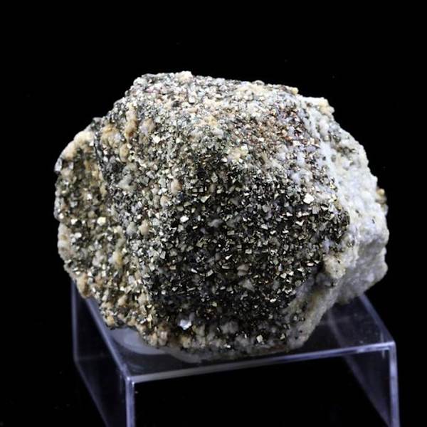 Sten og mineraler. Pyrit + kvarts. 269,0 øre. Panasqueira-minerne, Covilhã, Portugal.