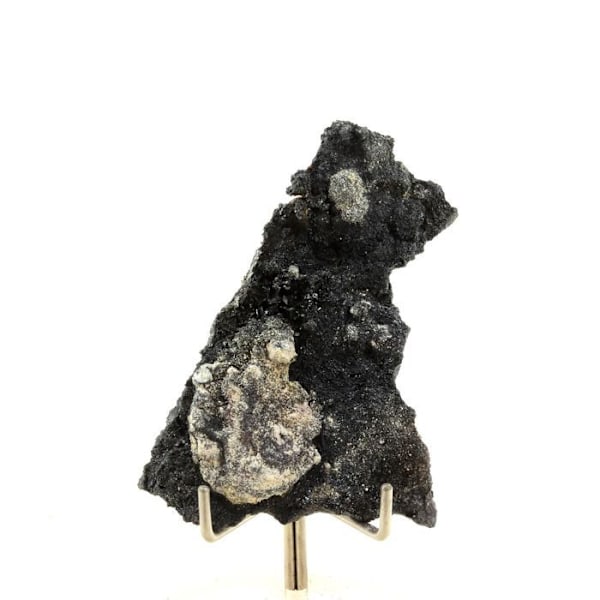 Sten og Mineraler - Les Châtelaunoux - Hæmatit + Magnetit - 104,85 ct - Autenticitetscertifikat - Grå