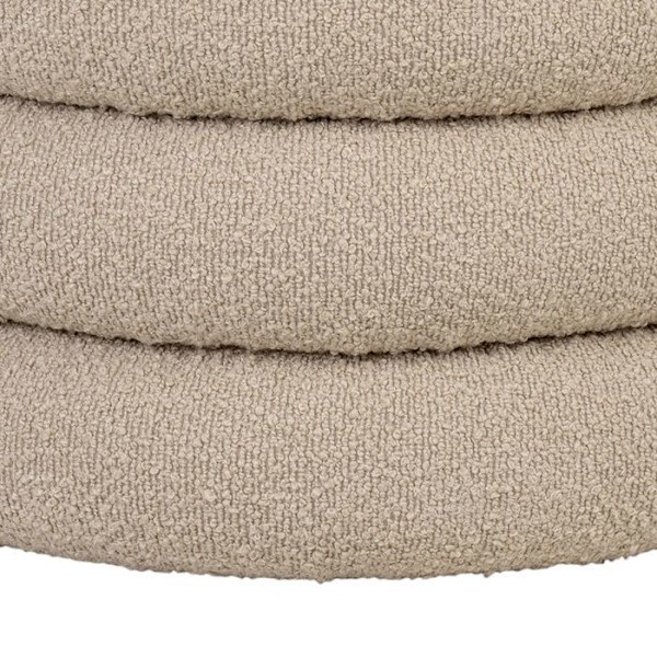 Grå pouf i boucle polyester med opbevaring Ø 44 cm Grå