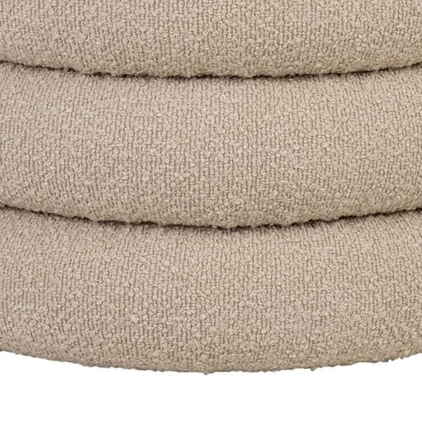 Harmaa bouclé-polyesteripuffi säilytyksellä Ø 44 cm Grå
