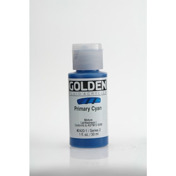 Gyllene: Flytande akrylfärg: 30 ml (1 oz): Primär cyan