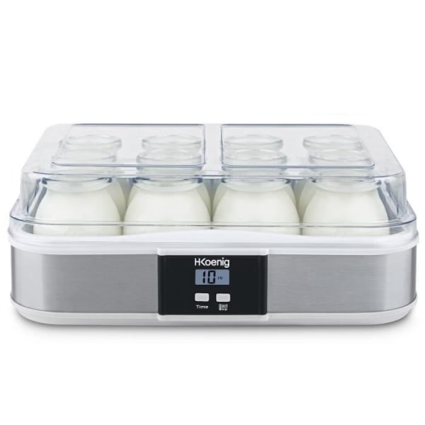 HKOENIG yoghurtmaskin med 12 krukor