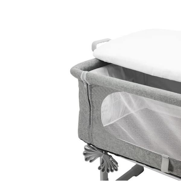 NANIA DODI yhdessä nukkuva vauvan sänky - 2 in 1 lisävuode - Erittäin mukava patja 4 cm paksu - P 80 x L 42 cm Grå