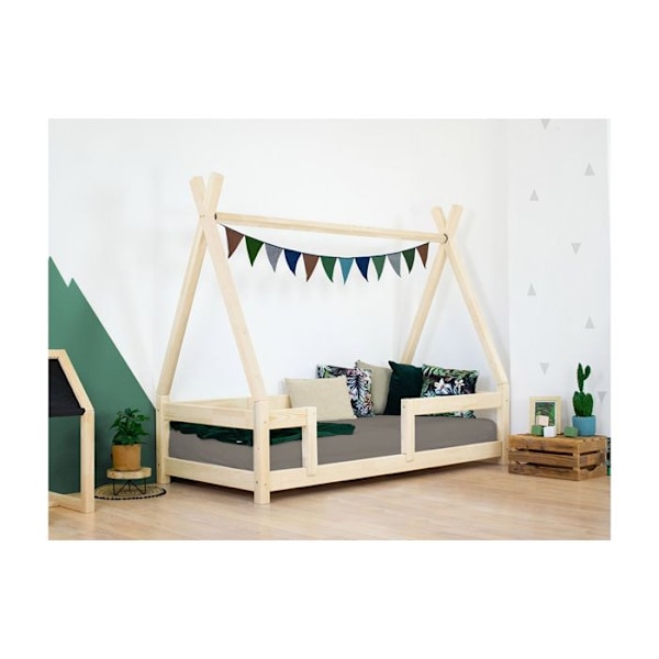 Benlemi - DO-0003/90X160-PRI - NAKANA tipi træ enkeltseng 90x160cm Beige