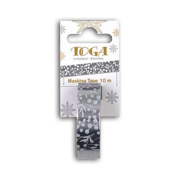 Maskeringstejp - TOGA - Vita bär silverpapper - 10 m Vit