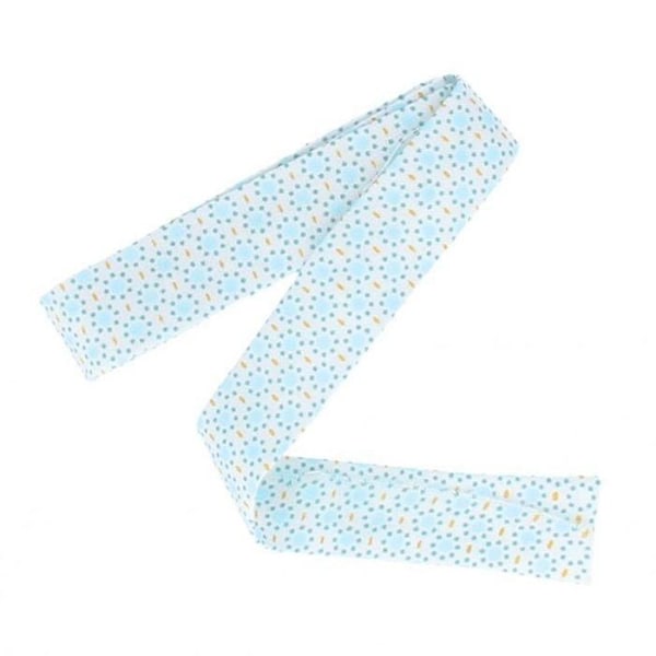 Syning bias binding 3 m x 20 mm - Lyseblå cirkler med blå stiplede linjer Blå