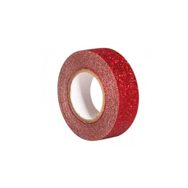 Kimalteleva nauha - CLASSIQ - Punainen - 15mm x 5m - Helppo repiä - Poistettava ilman jäämiä Klassisk röd