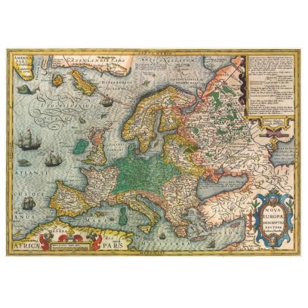 Pusselkarta över Europa - 1000 bitar - Educa varumärke - Resor och karttema