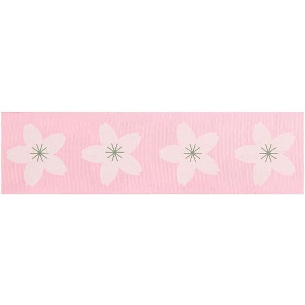 Pinkki taftinauha - Sakura-kuvio Ros