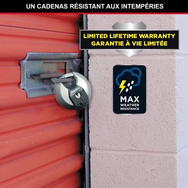 Sæt med 2 skivehængelåse - MASTER LOCK - M40EURT - Rustfrit stål - 70 mm Argent