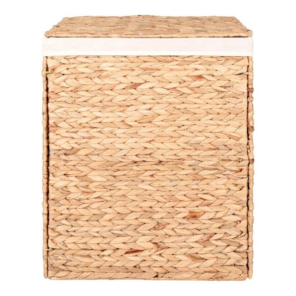 Rektangulär tvättkorg med vattenhyacintlock 43 x 32 x 55 cm Beige