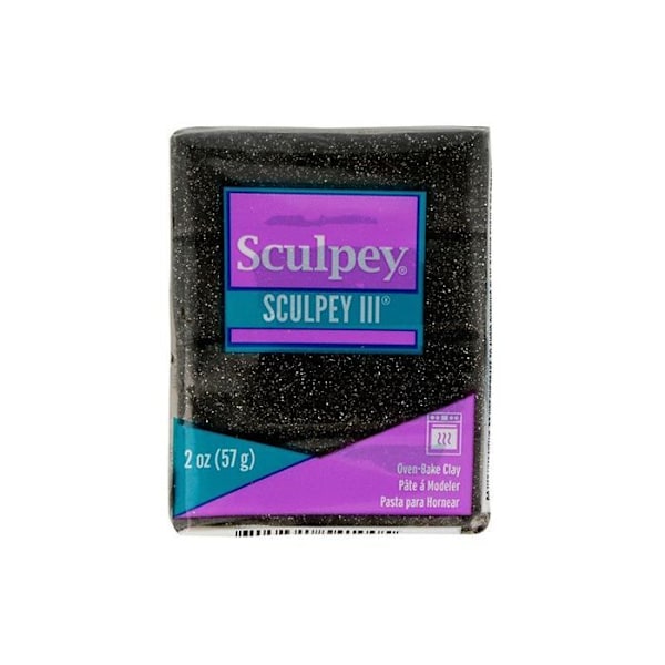 Sculpey polymerlera 57 g - glittersvart Svart