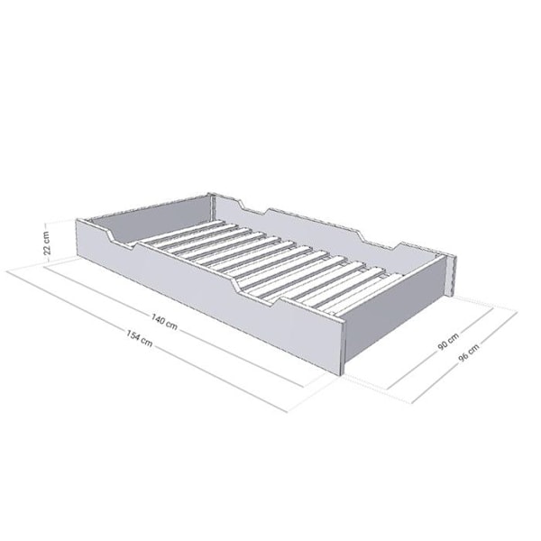 Sengeskuffe 90 x 160 med BUDDY boxspring - beige Beige