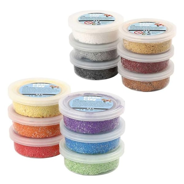12 Foam Clay modelleringsleror 14 g Flerfärgad