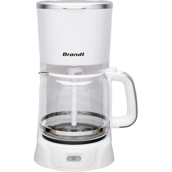 Elektrisk kaffemaskine - BRANDT - CAF1318S - Hvid og sølv - 1,8 L - 1100 W - 18 kopper Vitt och Silver