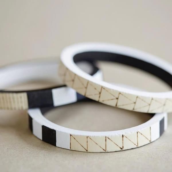 2 RUNDBRACER - TRÆ - 10 MM - SMYKKE Beige