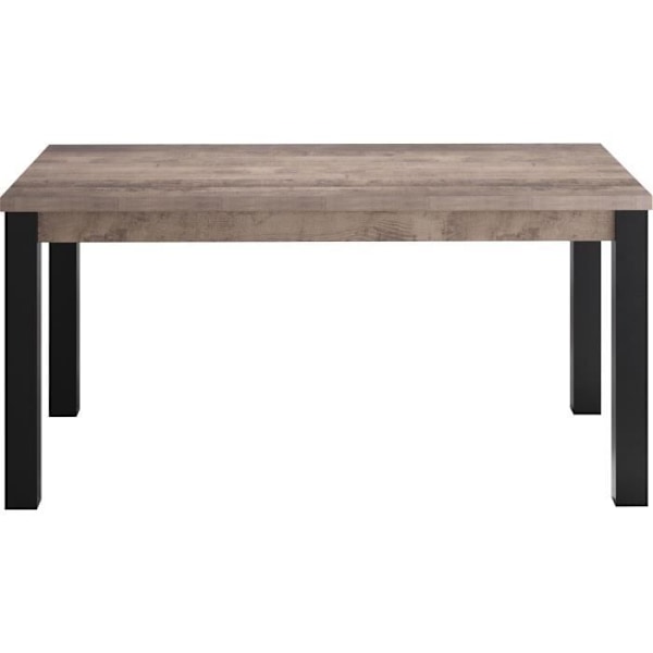 EMILE fast matbord för 6 personer - Tobaksbrun ek och mattsvart melamin - L160 x D90 x H77 cm - TRENDTEAM Tobaksbrun ek och mattsvart