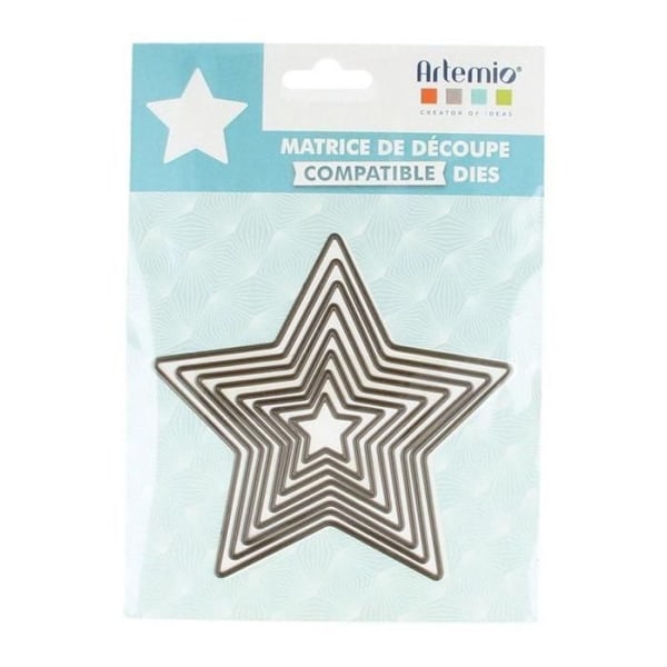 Skærematricer - Sizzix - Stjerne skabelon kit - 8 stk - Multifarvet - Blandet
