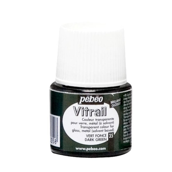 Glasmaleri - Pébéo - Mørkegrøn - 45ml - Blank - Til voksne Mørkegrøn